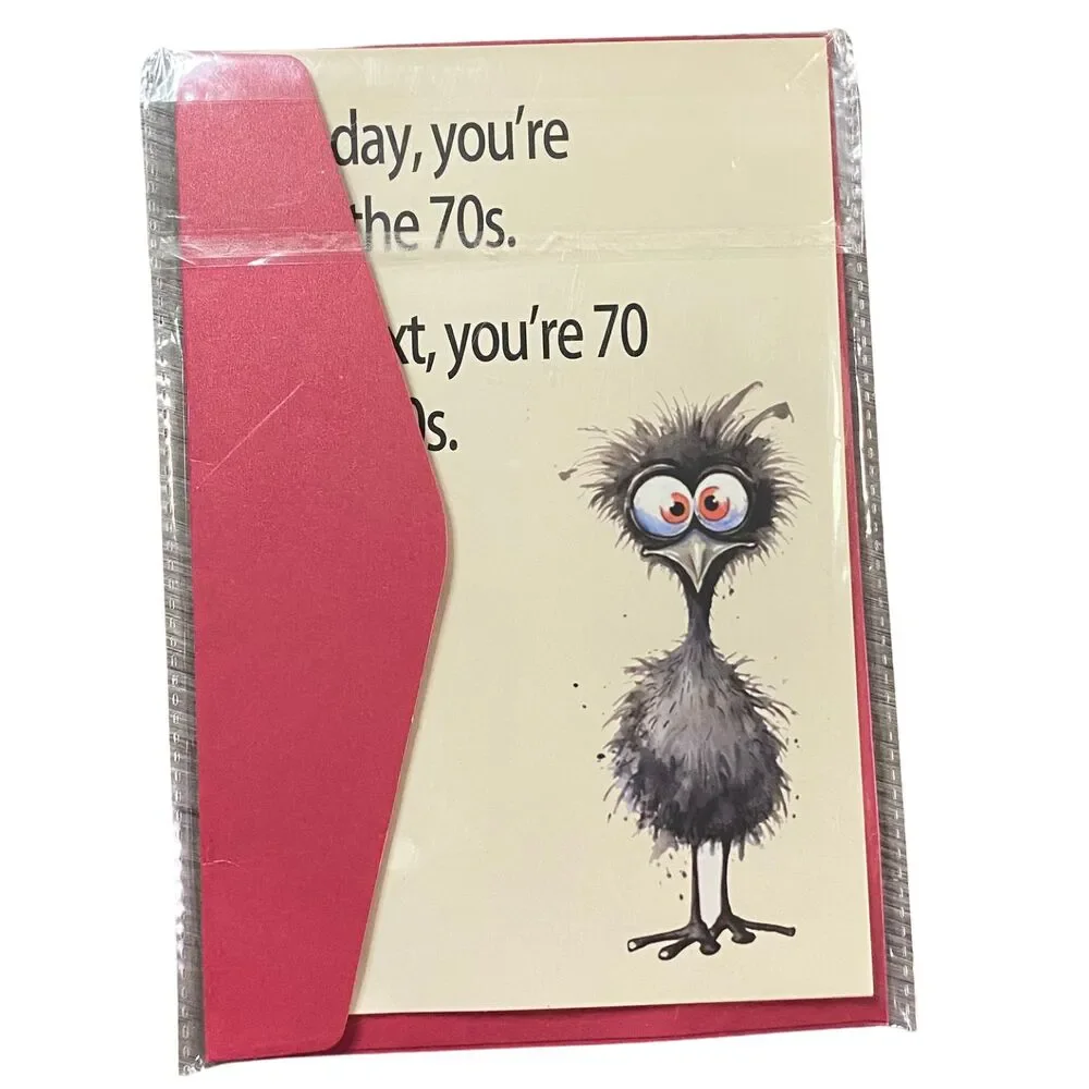 ABLETREE Funny 70th Birthday Card for Women Men, Blank Interior